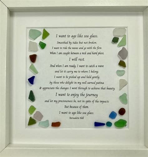 8x8 Sea Glass Poem I Want To Age Like Sea Etsy