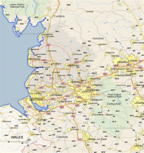 Preston Map Street And Road Maps Of Lancashire England Uk
