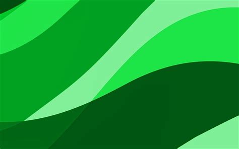 Download Wallpapers Green Abstract Waves 4k Minimal Green Wavy