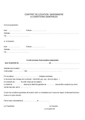 Si la gestion locative du logement est confiée à une agence immobilière, le nom et les coordonnées de la société doivent également figurer. Contrat De Location Pdf Remplissable