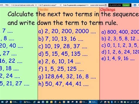 To Generate A Sequence From A Term To Term Rule Teaching Resources