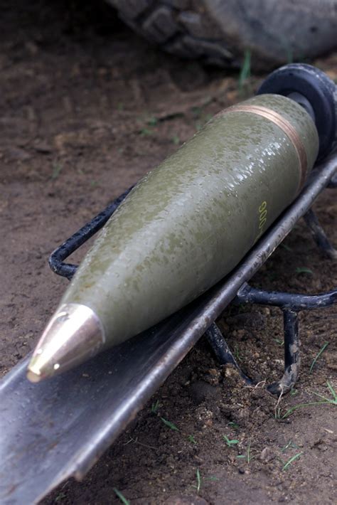 An M107 155mm High Explosive Projectile With An M739a1 Point Detonating
