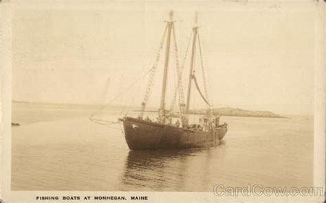 Fishing Boats At Monhegan Maine Postcard