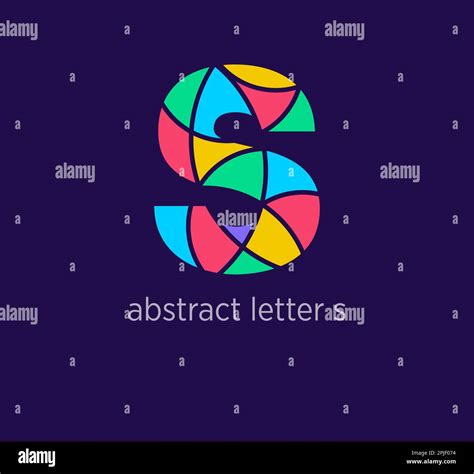 Modern Abstract Letter S Logo Icon Unique Mosaic Design Color