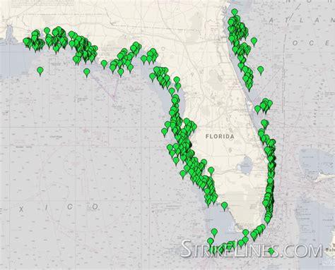 Florida Public Reefs Spots Strikelines Fishing Charts
