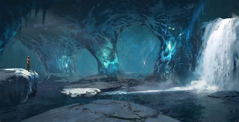 Ark Ice Caves By Sebastian Kowoll Fantasy Landscape Fantasy Art