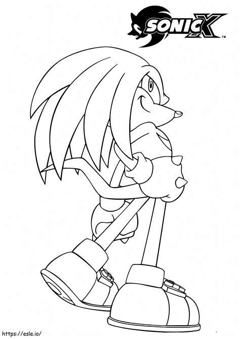 Coloriage Sonic X Knuckles L échidné à imprimer dessin