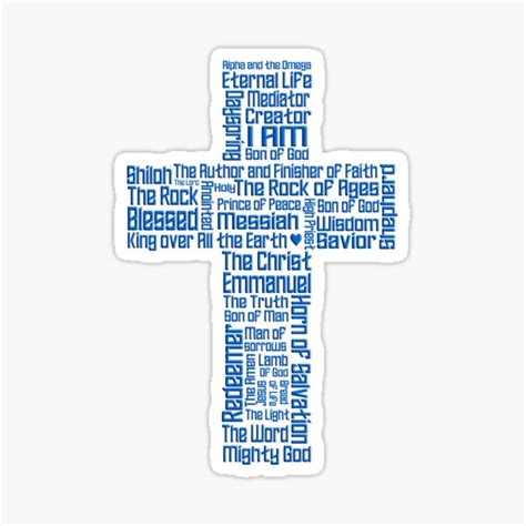Awesome Names Of Jesus Cross Sticker For Sale By Alondra Redbubble