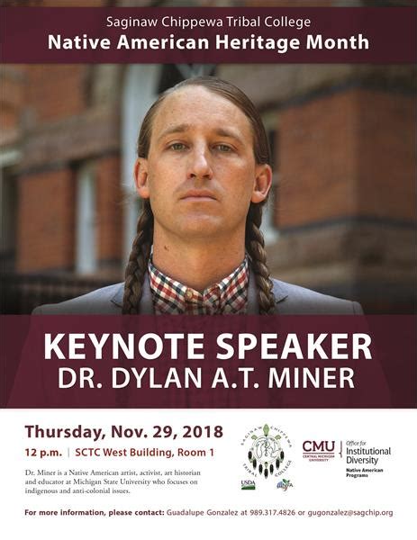 Native American Heritage Month Keynote Speaker Dr Dylan At Miner