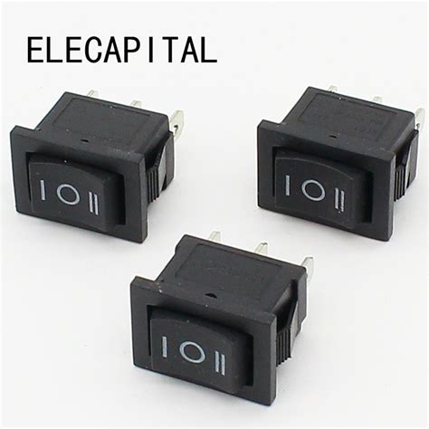 3 Position Rocker Switch 3 Pins On Off On Snap Switch 5pcs In Switches