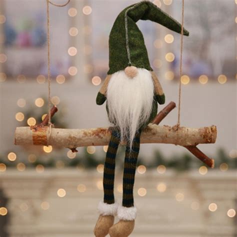 Christmas Swedish Santa Claus Tomte Gnome Plush Doll Long Leg Handmade