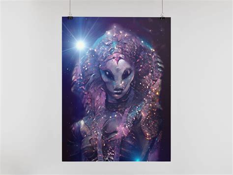 Sci Fi Egyptian Alien Queen Art Print Feminine Etsy