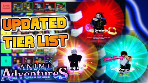 Updated Anime Adventures Tier List Update Mythical Units Tier List Youtube