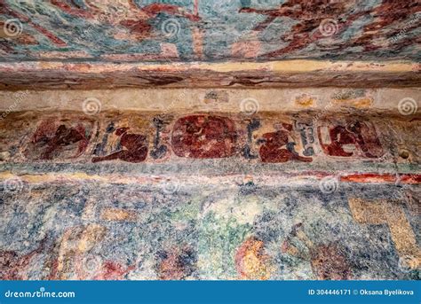 Ancient Murals In Temple Of Paintings Of Bonampakmexico Editorial