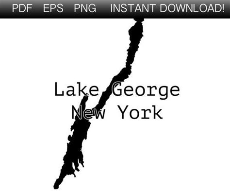 Lake George Map Shape Instant Download Eps Svg Dxf Lake George Digital