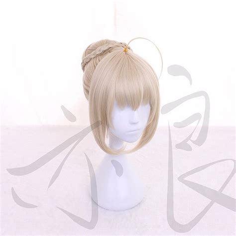 Anime Game Fate Grand Order Saber Alter Cosplay Full Wig Womens Bun Hair Wigs Ebay