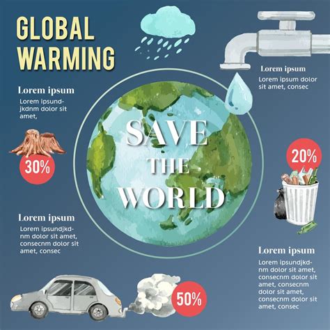 Global Warming And Pollution Save The World Infographic Data