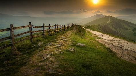 Hd Wallpaper Dawn Vista View Mountain Path Europe Portugal Sky