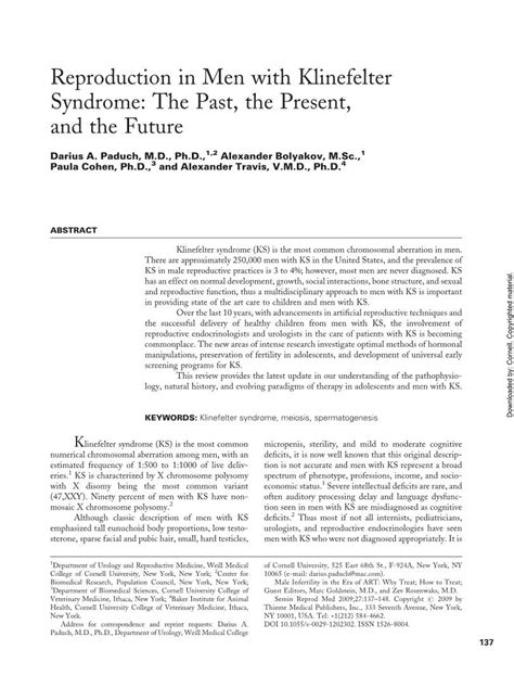 reproduction in men with klinefelter syndrome the past the present and the future docslib