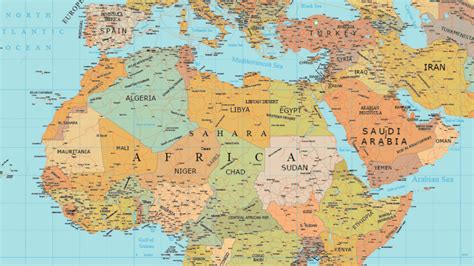 Map Of Africa And The Middle East World Map Gray