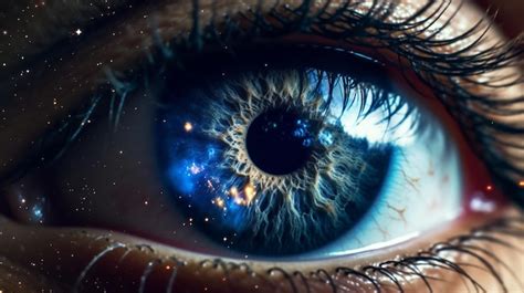 Premium AI Image Closeup Of Human Eye With Blue Iris