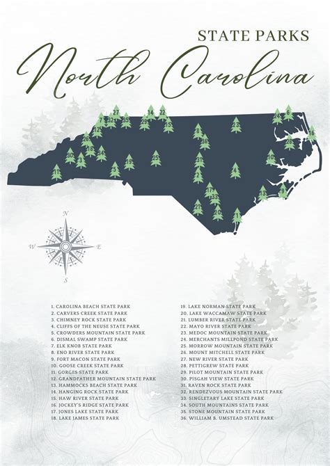 North Carolina State Park Map A Guide For Nature Lovers