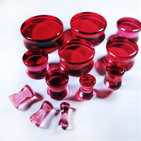 Glass Plugs Gauges Pink Glass Plugs Double Flare Body Etsy Glass Plugs Gauges Glass Plugs