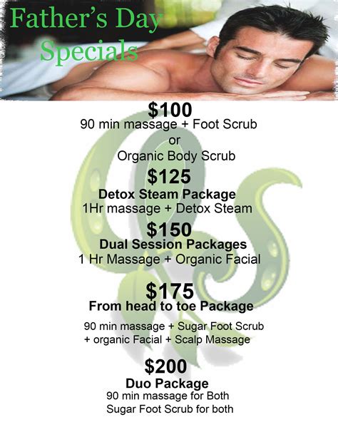 Fathers Day Special Still Going On Come On In To Organic Spa Massage In Atx Salon Promotions