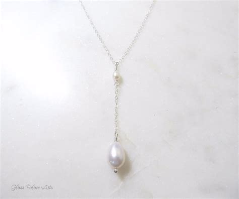 Freshwater Pearl Necklace For Women Dainty Teardrop Pearl Y Etsy