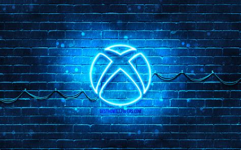 Télécharger Fonds Décran Xbox Logo Bleu 4k Bleu Brickwall Xbox Logo