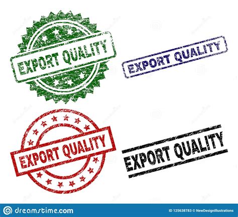 Grunge Textured Export Quality Stamp Seals Stock Vector Illustration