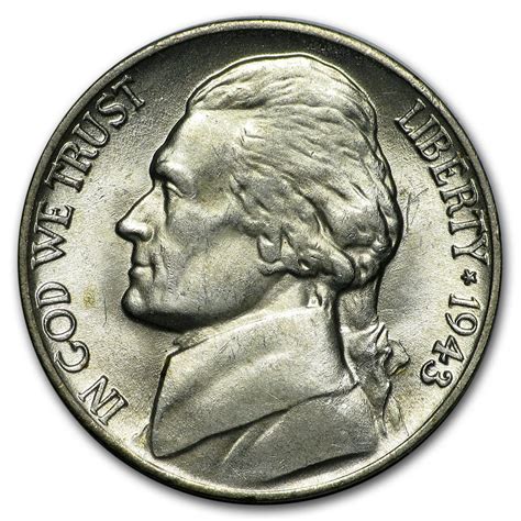 1943 P Silver Wartime Jefferson Nickel Bu