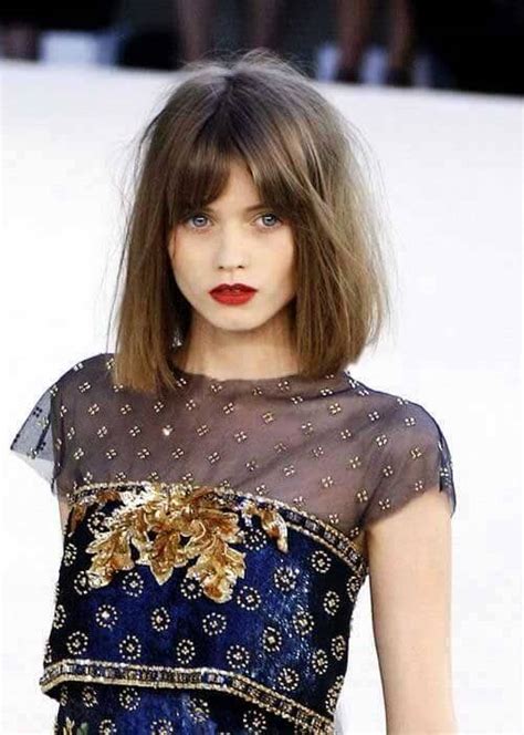 I just have them parted down the middle with the rest of my hair, pushed to each side, and they're just past my cheekbones. 50 Ways to Wear Short Hair with Bangs for a Fresh New Look