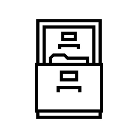 Filing Cabinet Line Icon Vector Illustration 10225357 Vector Art At