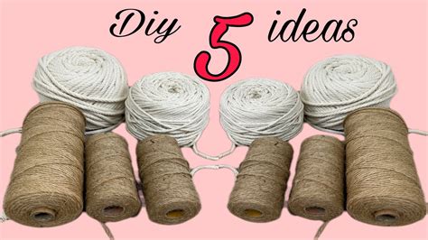 5 Diy Ideas With Rope Jute Rope Crafts Cotton Rope Craft Ideas اعمال