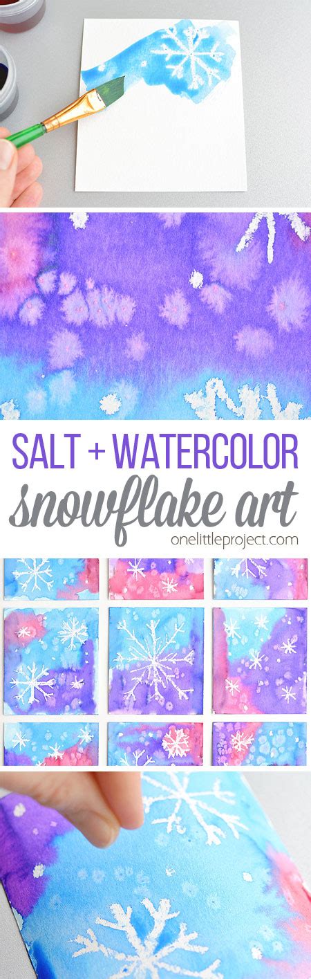 Magic Salt And Watercolor Snowflake Art Project For Kids