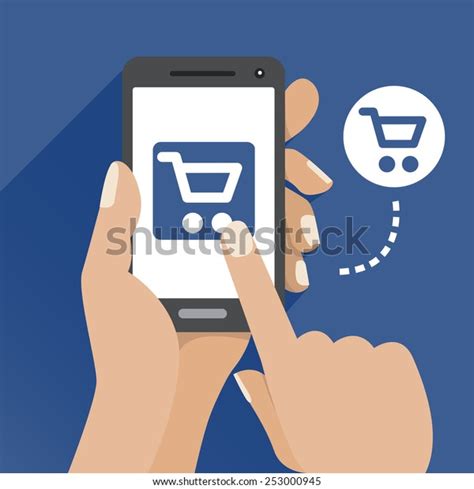 Flat Illustration Mobile Screen Shop Stock Vector Royalty Free