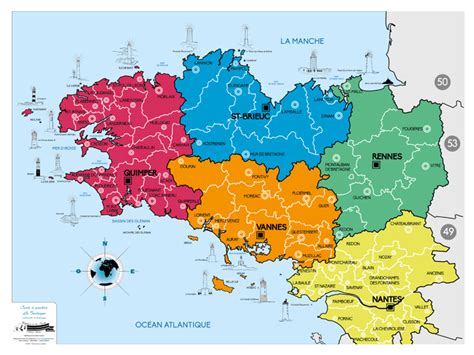 Carte De La Bretagne Avec Les Villes Info ≡ Voyage Carte Plan