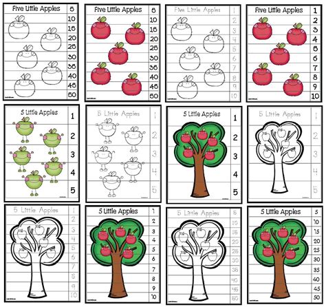5 Little Apples In An Apple Tree Activities Apple Tree Activity