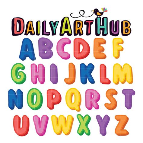 Cute Colorful Alphabet Clip Art Set Daily Art Hub Free Clip Art
