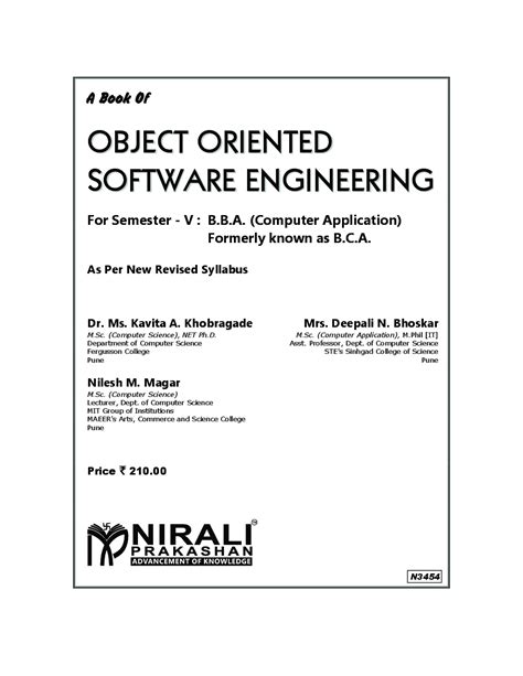 Download Object Oriented Software Engineering By Dr Ms