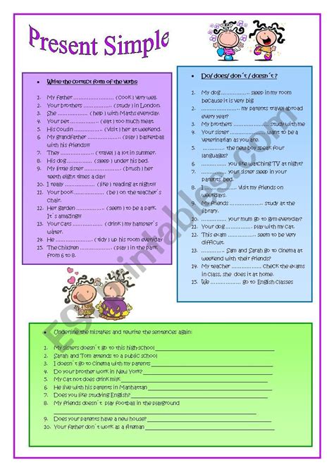 Present Simple: auxiliaries - ESL worksheet by teresahmariah