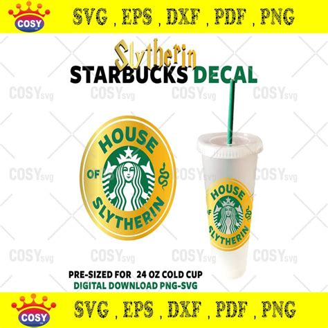 Slytherin Starbucks Cup Svg Files For Cricut Starbucks Cups