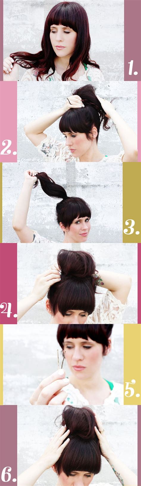 Stick a finger to one side of your ponytail and start wrapping your hair loosely around it like a regular bun. How To Style A Messy Bun - A Beautiful Mess