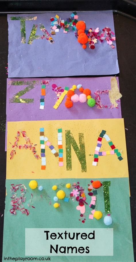 Textured Names Fun Name Recognition Craft In The Playroom