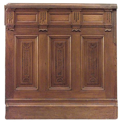 American Victorian Walnut Carved Panels With 54 Dado 14 Sections