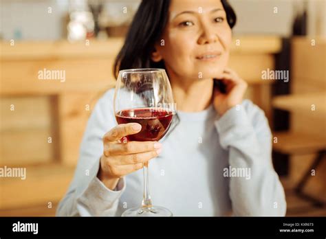 Thoughtful Woman Drinking Red Wine Stock Photo Alamy