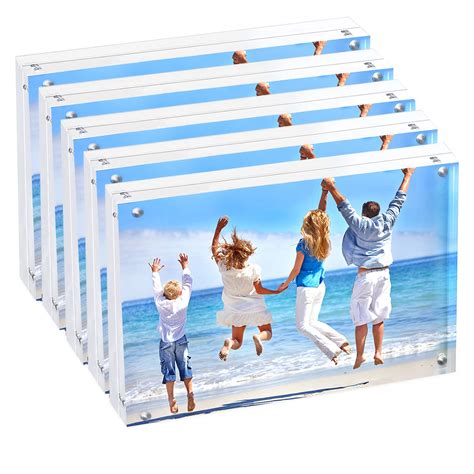 Unum Clear Acrylic 5x7 Picture Frame Magnetic Floating