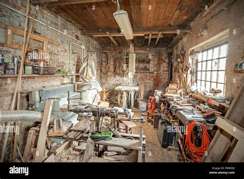 Traditional Old Carpenter Workshop Interior Stock Photo Alamy