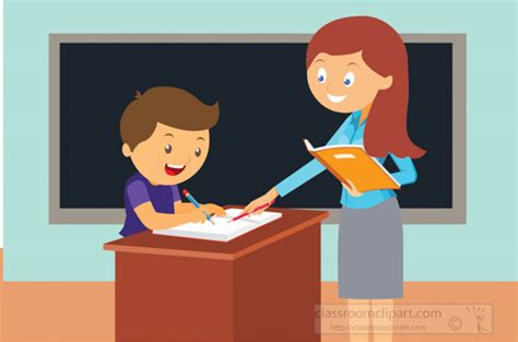 Teacher Helping Student Clipart
